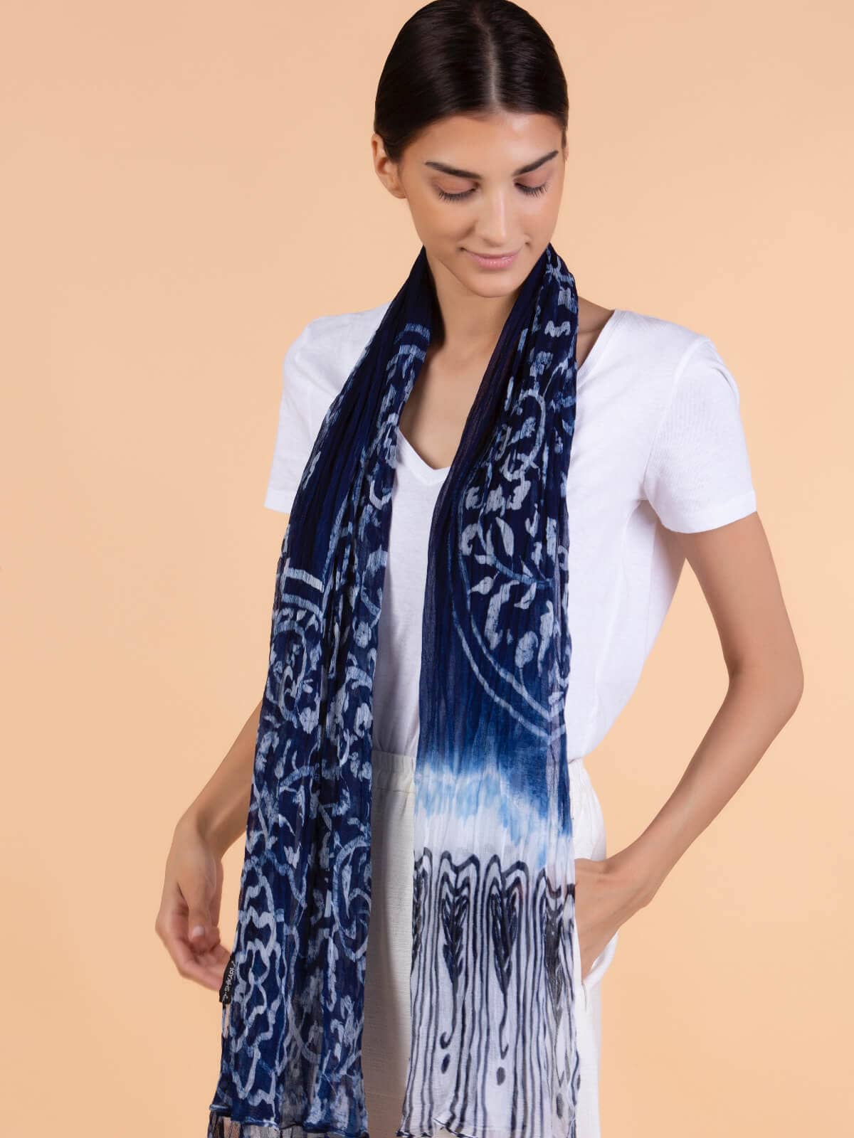 blue silk scarf chiffon scarf crinkle silk scarf blue crinkle scarf Blue chiffon scarf crinkled chiffon silk chiffon scarf light blue